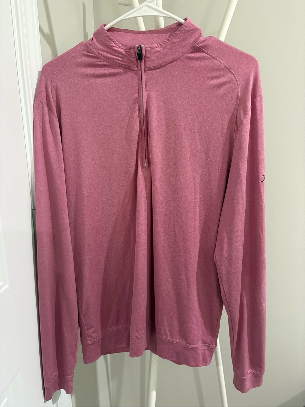 johnnie-O Men's Rose Pink Quarter-Zip Performance Pullover